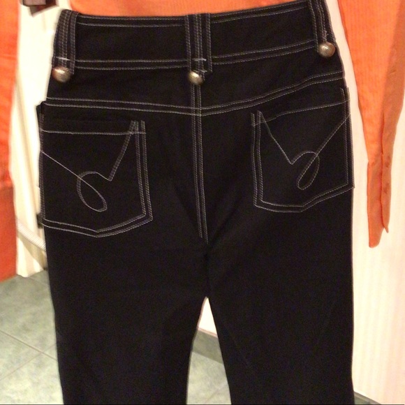 NWT Black Capris with white stitching - Picture 3 of 3